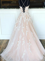 Hot Selling A line Appliques Long Formal Spaghetti Straps Evening Dress TP0980
