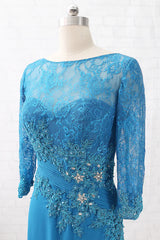 Lace Chiffon 3/4 Sleeves Mother of the Brides Dress
