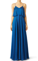 Spaghetti Straps Chiffon Long Bridesmaid Dress Simple Prom Gown