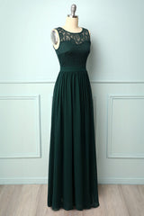 Dark Green Lace Long Dress