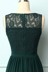 Dark Green Lace Long Dress