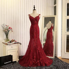Open Back Lace Mermaid Dresses With Straps