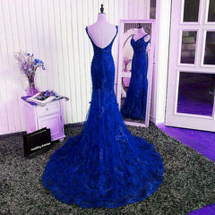 Open Back Lace Mermaid Dresses With Straps