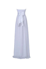 A-line Strapless Floor Length Chiffon Bridesmaid Dress