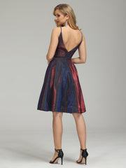 Evelynn Iridescent V-neck Short Prom Dress