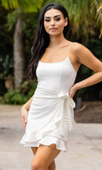 Isla Short Casual Ruffle Dress with Front Tie