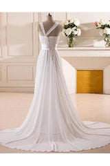 Sweetheart Chiffon Handmade Flower Wedding Dress