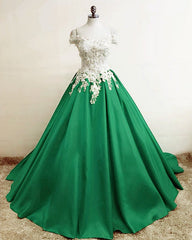 Ivory Lace Corset Prom Dresses Off The Shoulder Ball Gown