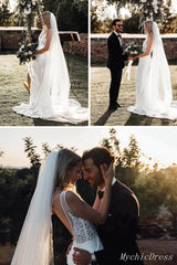 Mermaid Boho Beach Lace Wedding Dresses Country V Neck Bridal Gowns