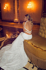 Wedding Dresses Mermaid Sweep Train Open Back Bridal Gowns