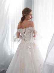 Long Lace Wedding Dress Ivory Tulle Lace Wedding Gown