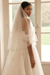 Noble long sleeved off shoulder long bridal dress