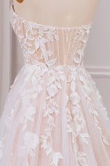 Detachable A Line Sweetheart Tulle Wedding Dress with Lace Off Shoulder