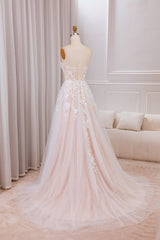 Detachable A Line Sweetheart Tulle Wedding Dress with Lace Off Shoulder