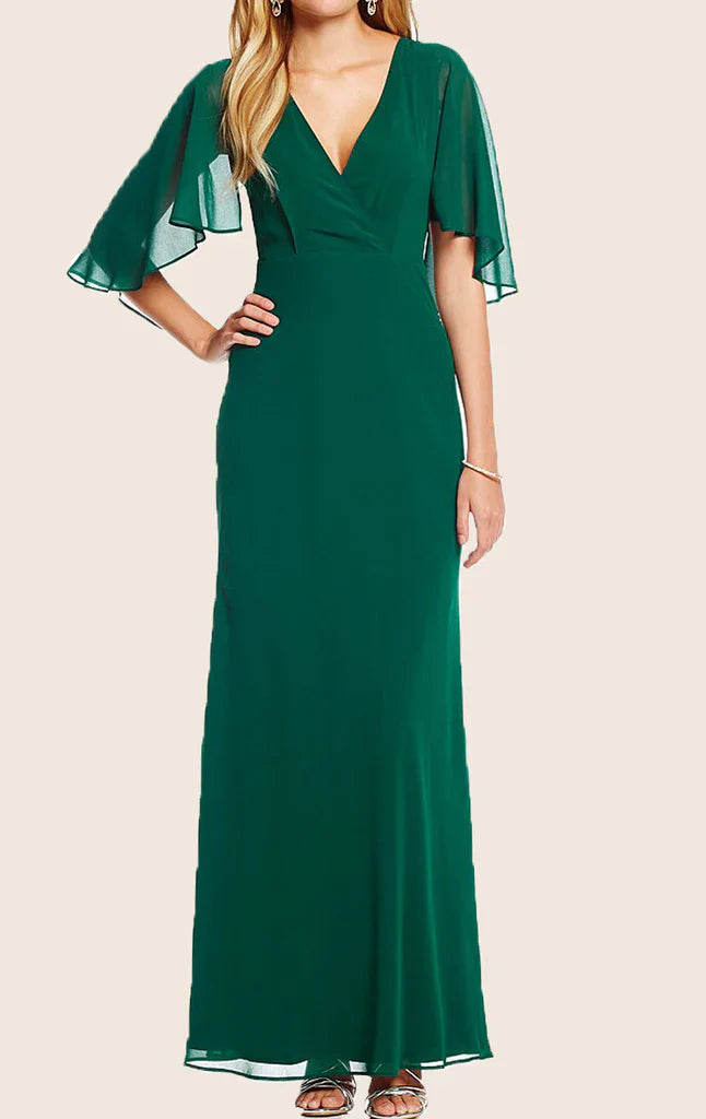 V Neck Chiffon Formal Mother of the Brides Dress