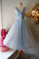 Vintage Blue Homecoming Dress，Elegant Prom Dress SH644