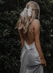 Sheath V-Neck Sleeveless Floor-Length Wedding Dresses With Slit Sexy