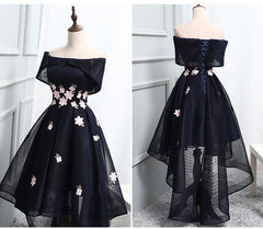 Beautiful Navy BlueHomecoming Dress, Chic Asymmetrical Short Prom Dress