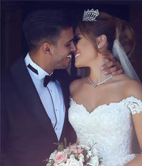 Wedding Dress Cap Sleeves, Bridal Gown ,Dresses For Brides, DT0352