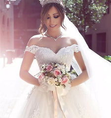 New Wedding Dress Off The shoulder Sleeves, Bride Dress
