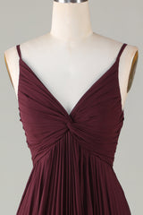 A-Line Sleeveless Cabernet Bridesmaid Dress