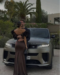 Aimishang Dress Wholesale Brown Off The Shoulder Long Prom Dress Formal Dress Elegant Evening Party Dress