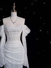 Wholesale Glitter Corset Sequins Wedding Dress Mermaid Prom Dress Charming Evening Dress