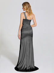 Ruched Soft Satin Prom Dresses