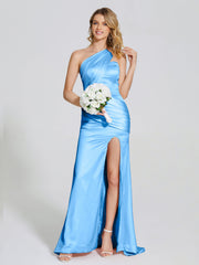Ruched Soft Satin Prom Dresses
