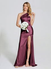 Ruched Soft Satin Prom Dresses