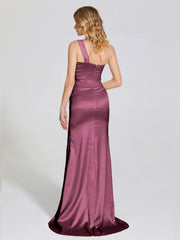 Ruched Soft Satin Prom Dresses