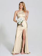 Ruched Soft Satin Prom Dresses