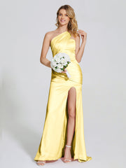 Ruched Soft Satin Prom Dresses