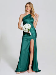 Ruched Soft Satin Prom Dresses