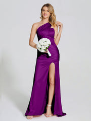 Ruched Soft Satin Prom Dresses
