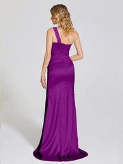 Ruched Soft Satin Prom Dresses