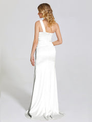 Ruched Soft Satin Prom Dresses