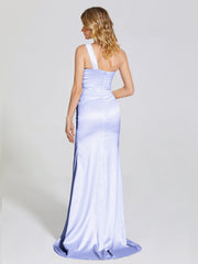 Ruched Soft Satin Prom Dresses