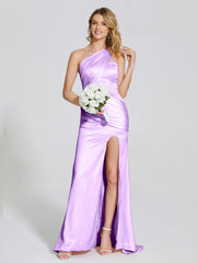 Ruched Soft Satin Prom Dresses