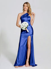 Ruched Soft Satin Prom Dresses