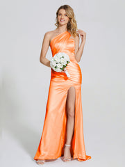 Ruched Soft Satin Prom Dresses