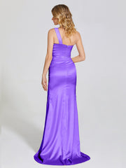 Ruched Soft Satin Prom Dresses