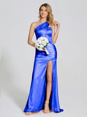 Ruched Soft Satin Prom Dresses