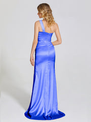 Ruched Soft Satin Prom Dresses