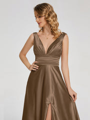Sweep Train Long Soft Satin Dresses