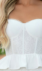 Kiara Short White Ruffled Graduation Party Dress