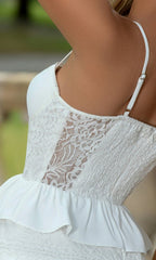 Kiara Short White Ruffled Graduation Party Dress