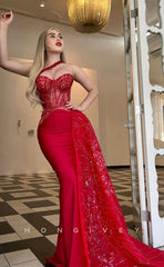 L1011 - Glitter Rhinestone Embellished Illusion With Train Evening Formal Party Prom Dress