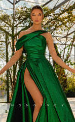 L0927 - Couture Trumpet With High Slit And Train Evening Party Prom Long Dress