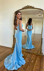 L1065 - Sparkly Plunging Illusion Mermaid With Train Evening Formal Party Prom Dress